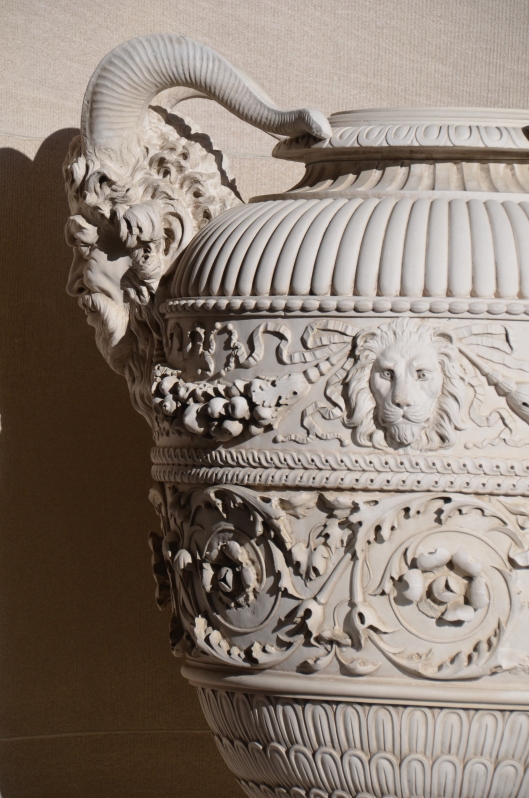 An urn at the entrance to the Breakers, Newport RI.